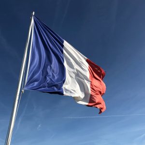 flag france and clear blue sky