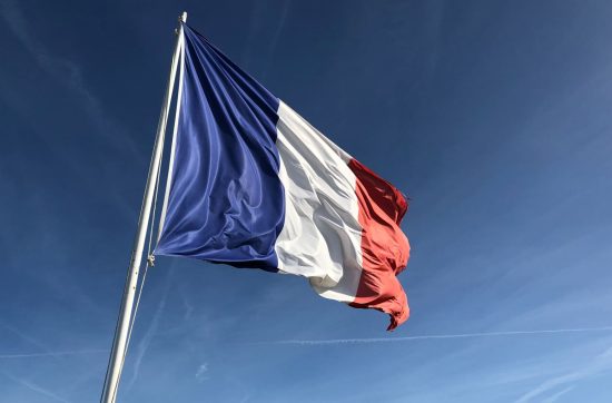 flag france and clear blue sky